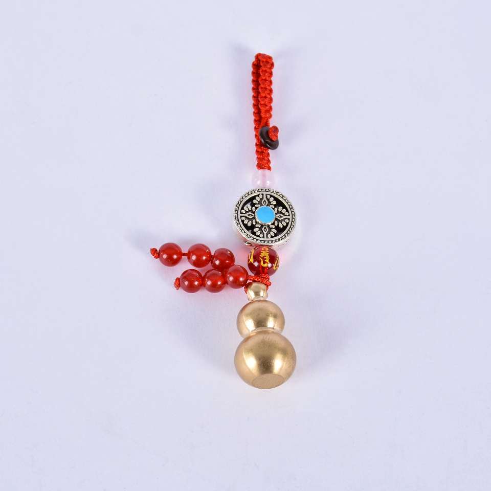 The manufacturer supplies Chinese knot openable copper gourd pendant, gourd Five Emperors coin, car pendant, gourd tag detail image 1