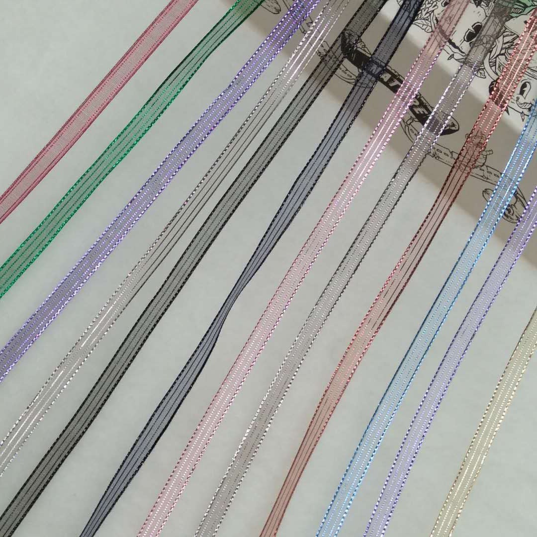 韩国雪纱带亮丝细条纹雪纱丝带diy发饰鞋服装礼帽礼盒花束包装带 