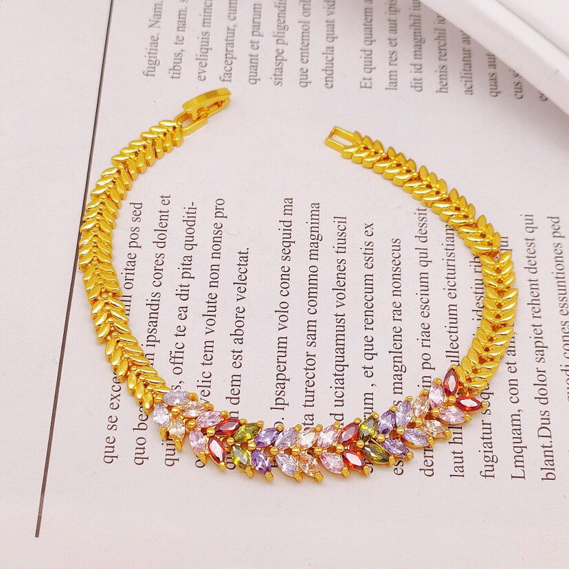 Wheat colored zircon bracelet