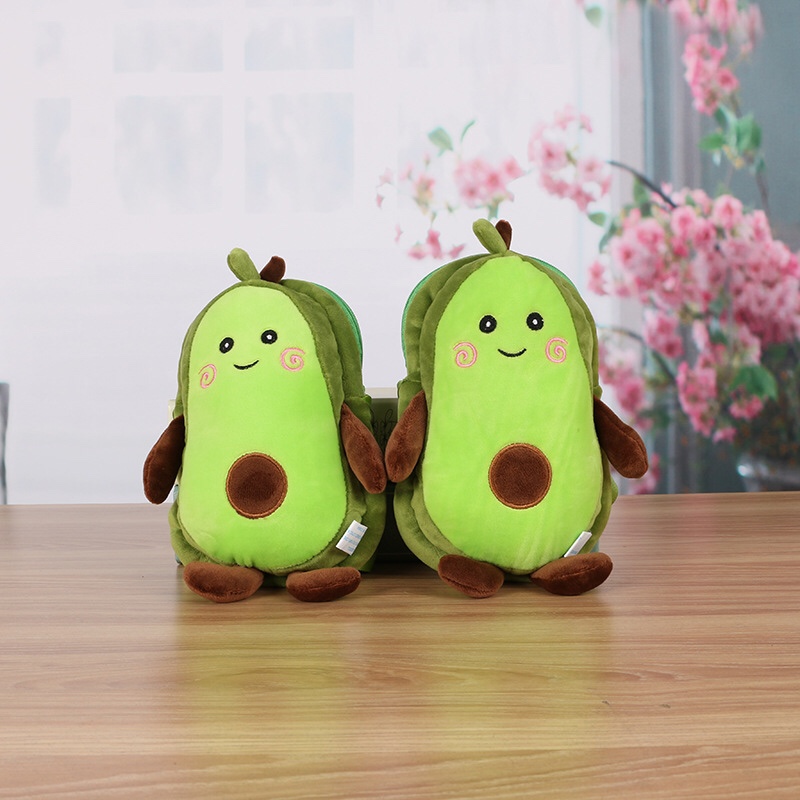 Avocado figurine crossbody bag, plush toy, four-sided bouncing cartoon soft fruit bag, wholesale gift for girls