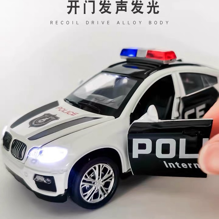 Cross-border alloy car models, boy simulation alloy car models, Hui Li police car ornaments, collection alloy car model toys