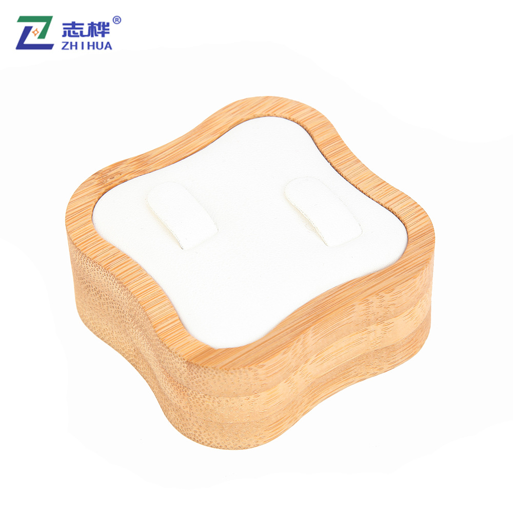 志桦 天然竹木首饰展示架单戒双戒戒指展示架珠宝饰品展示道具