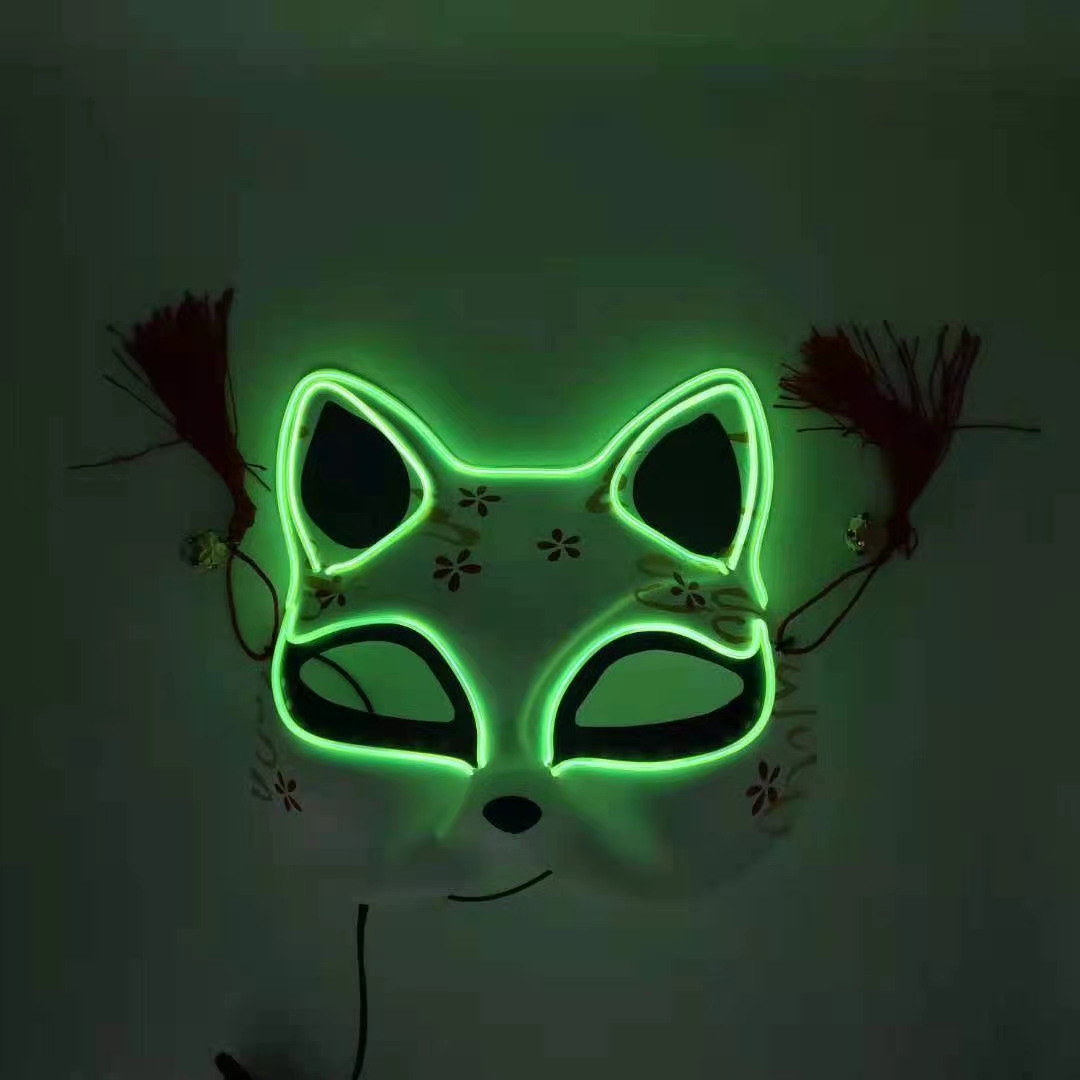 冷光线猫面具发光猫面具白底实物图