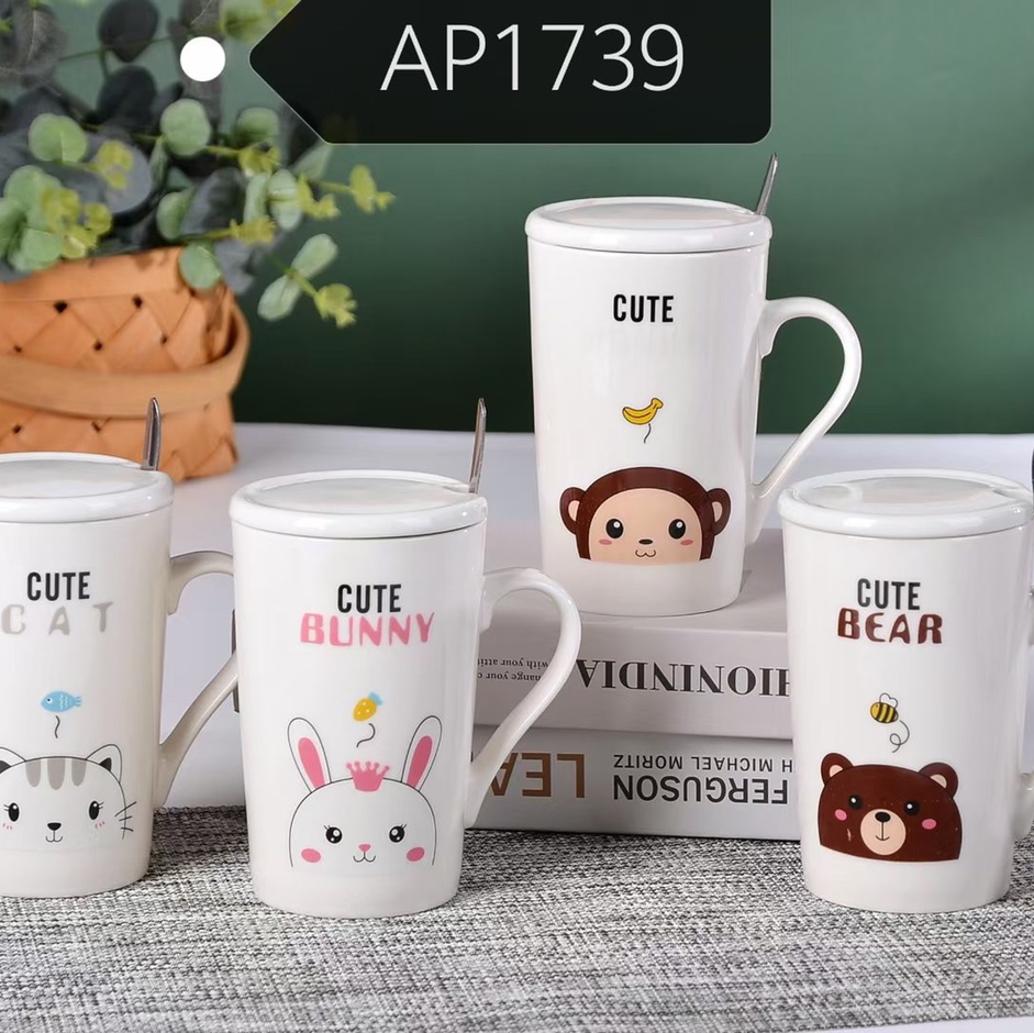 Mug, Internet celebrity cup, office and household cup, kitchenware, AP1739 cartoon animal ceramic cup
