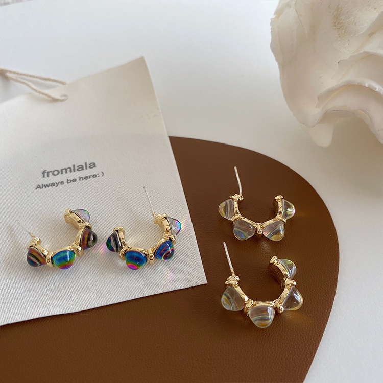 Colorful crystal ball earrings, beautiful colors thumbnail