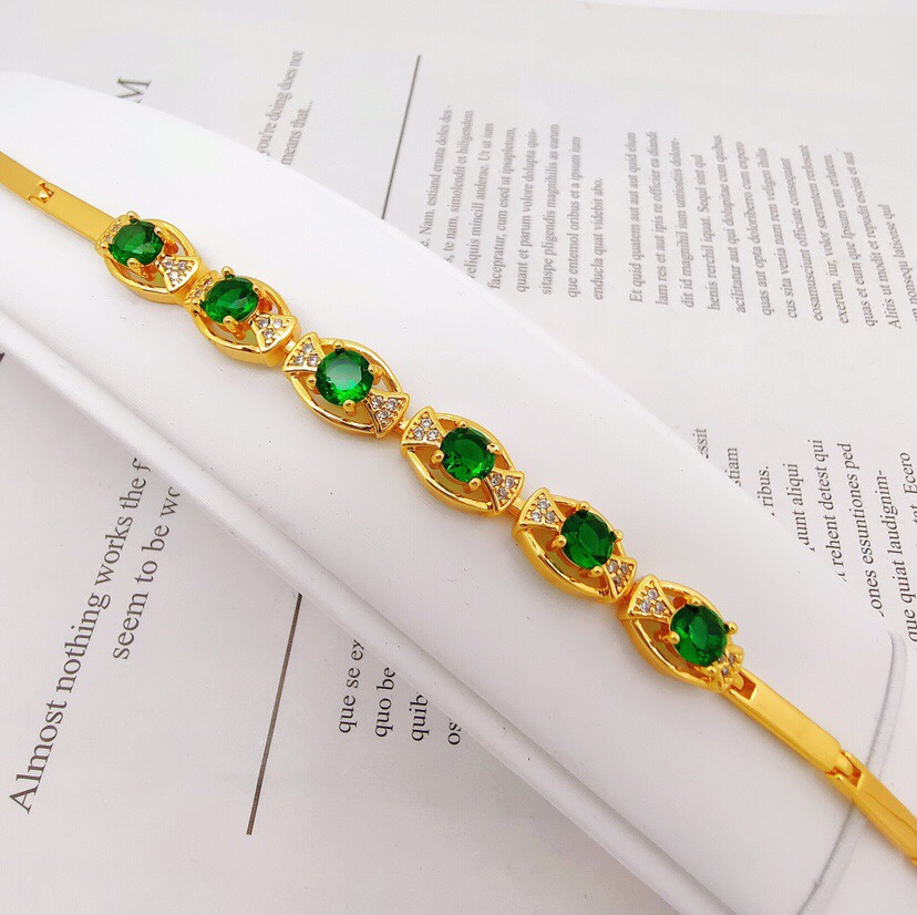 Micro-set Grandma green zircon bracelet