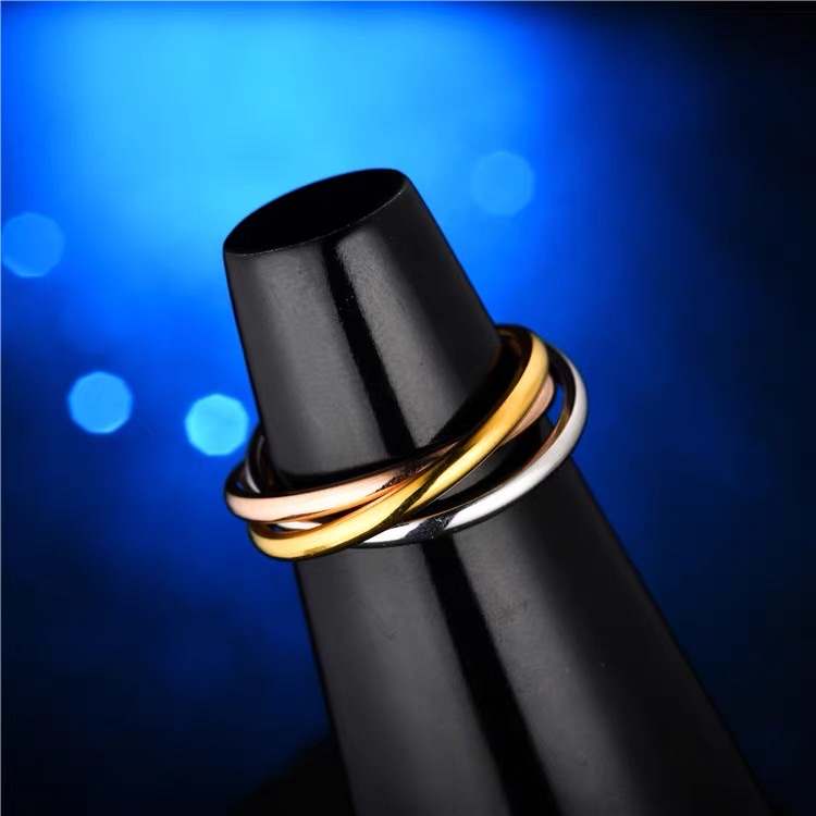 Three Lives Three Worlds Titanium Steel fashionable and elegant Japanese and Korean ring, Jieya steel jewelry Specification image