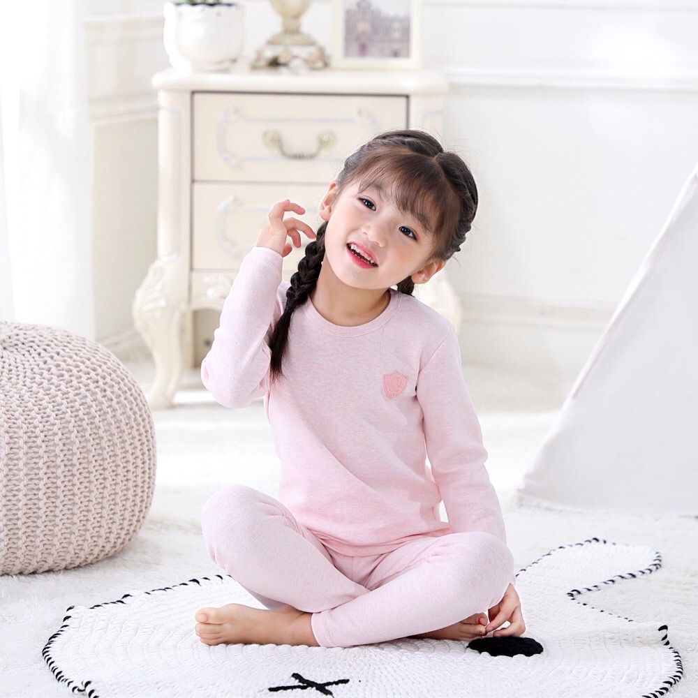 舒绒纯棉儿童保暖加厚内衣套装 8001女童棉毛衫圆领秋衣秋裤详情图3