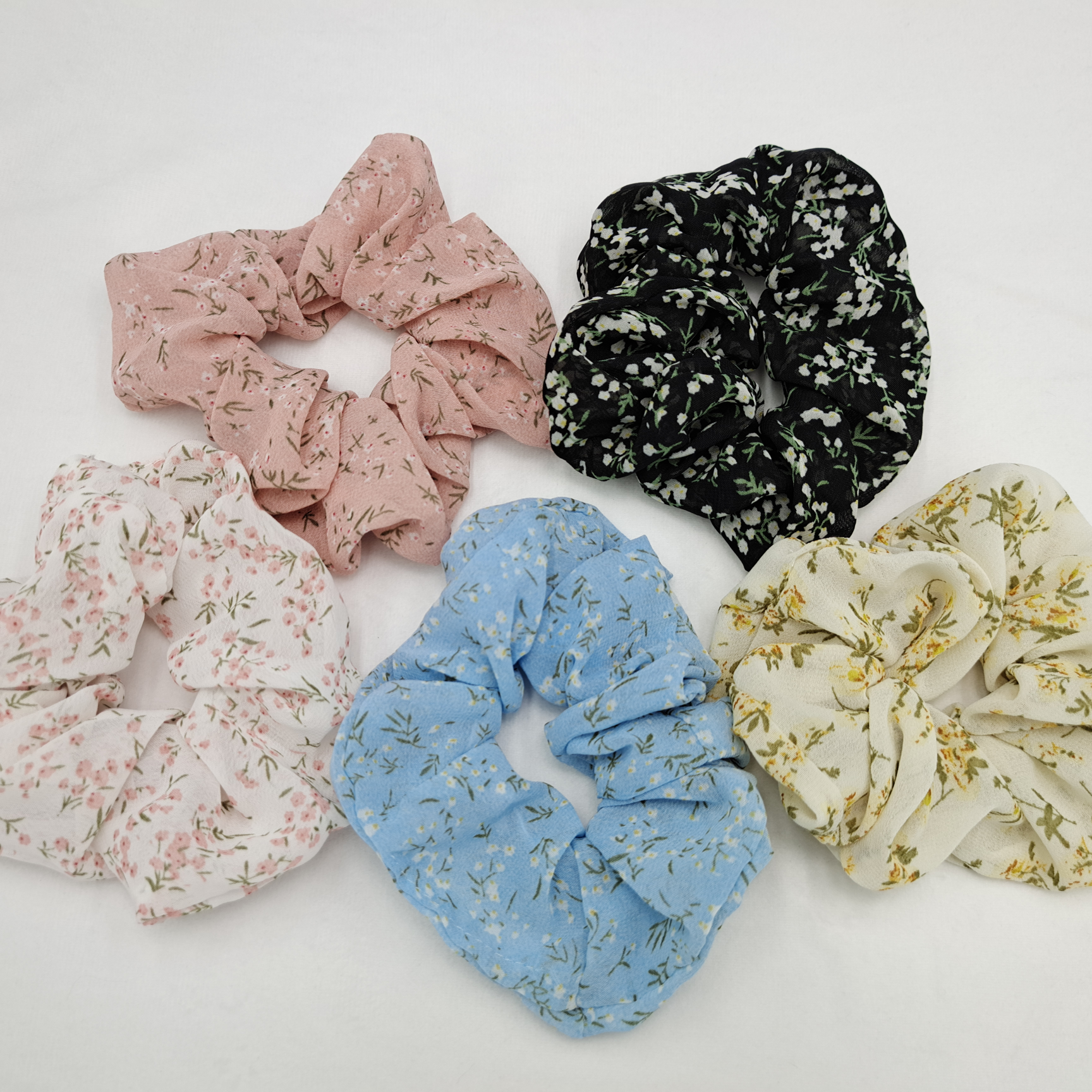 气质少女~碎花图形圆大肠发圈网红头饰优雅