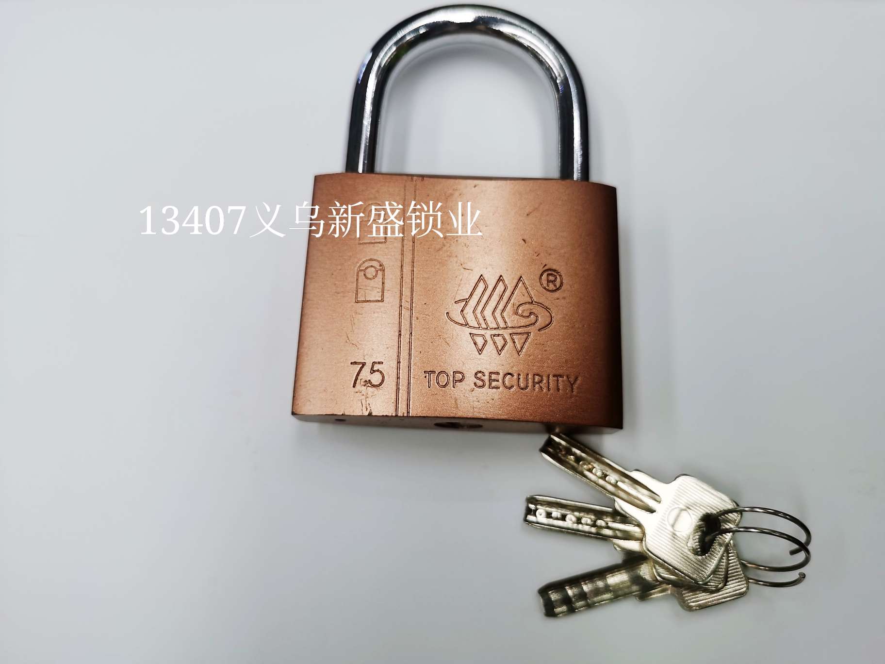 13407 Xinsheng Lock Industry tianhe brand Baihe crescent-shaped atomic lock, padlock, lock head, special-shaped lock, large lock, door lock Specification image