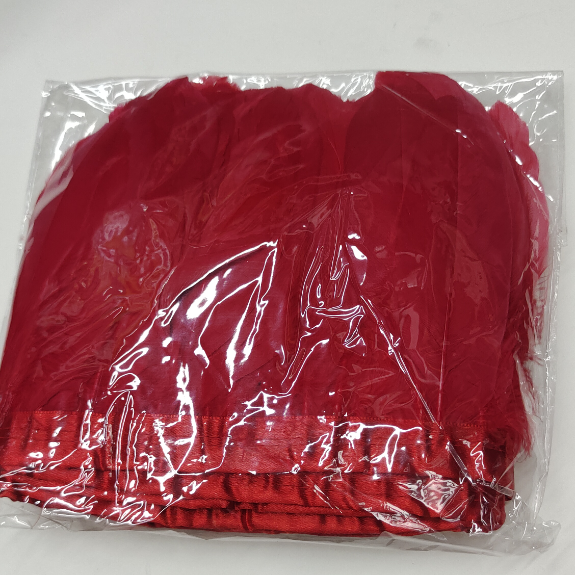 Feather bag in red