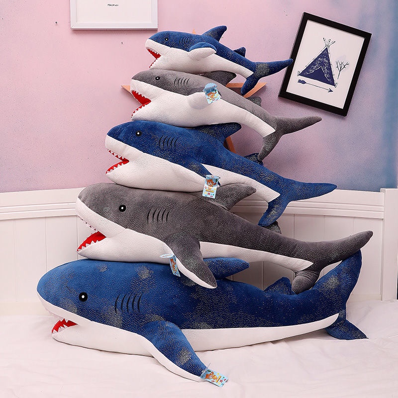 Star Shark Throw pillow Cute Great White shark plush birthday gift Super cute doll bed sleeping doll