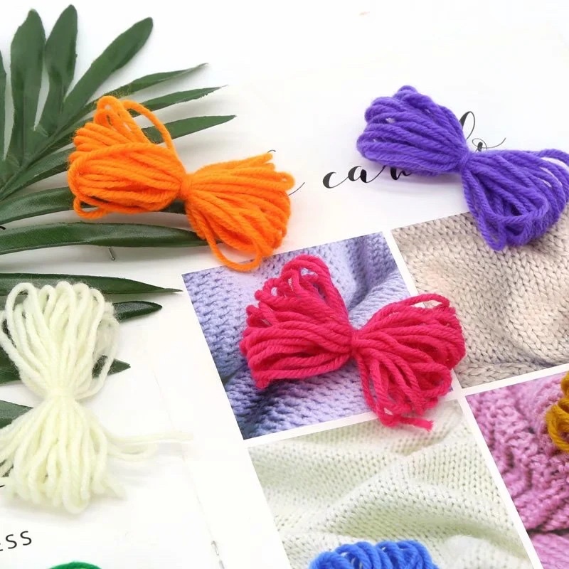 Customized milk cotton bow yarn for foreign trade export, DIY children's dolls, hand-knitted material packages, direct sales from the wool factory Specification image