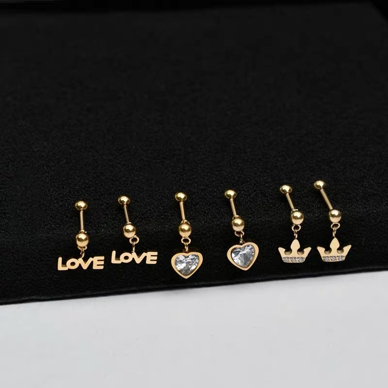 Personalized earrings, creative and elegant titanium steel earrings and stud earrings for women, 19 details Picture