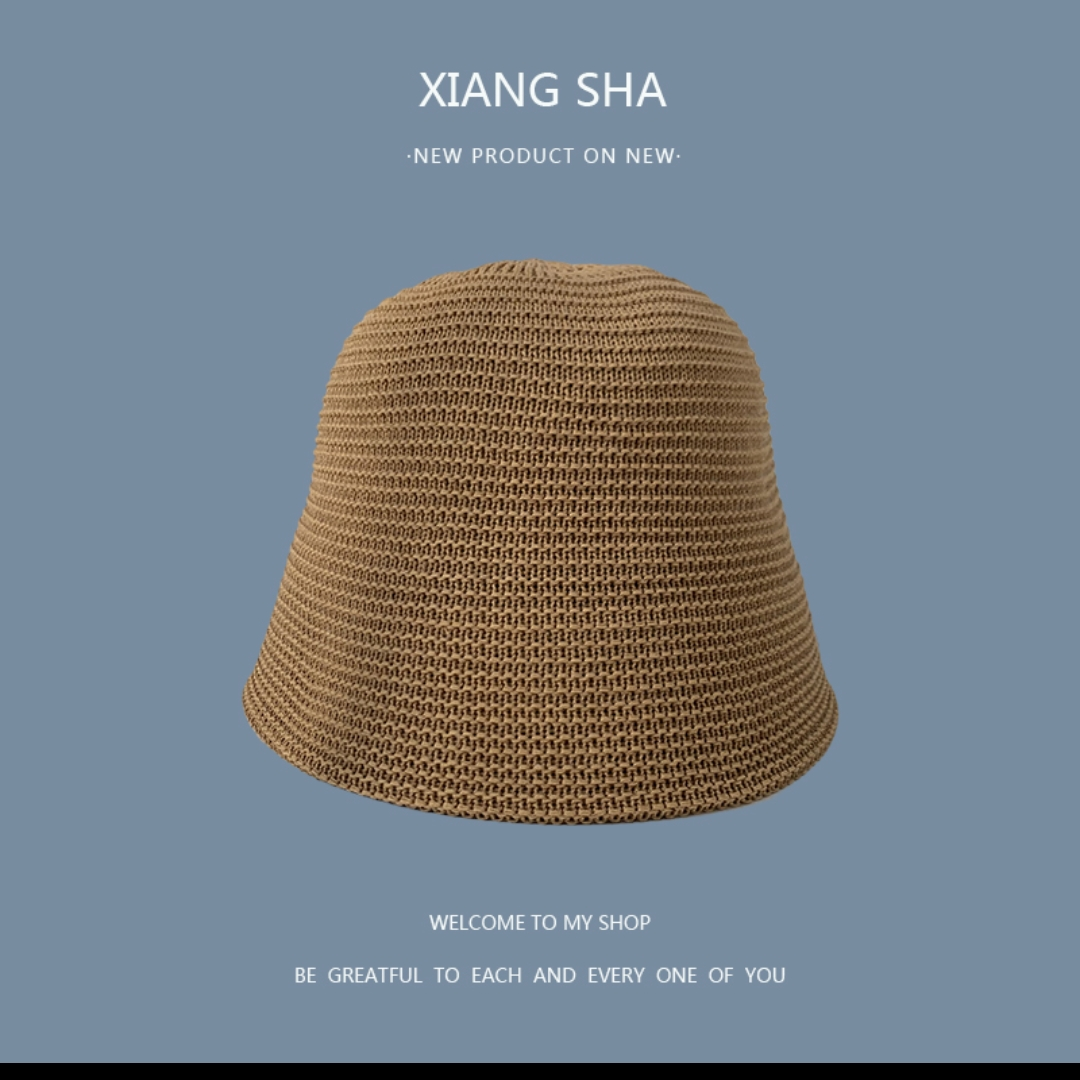 Net celebrity knitted fisherman hat women's summer Korean fashion all-matching Japanese ins general anesthesia breathable shade bucket hat 87