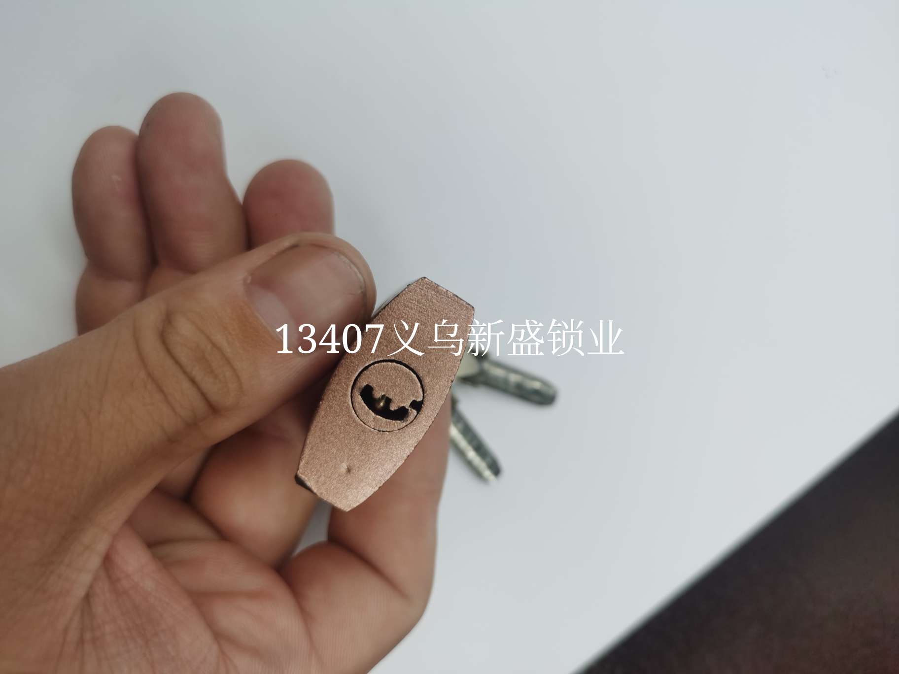 13407 Xinsheng Lock Industry tianhe brand Baihe crescent-shaped atomic lock, padlock, lock head, special-shaped lock, large lock, door lock detail image 1