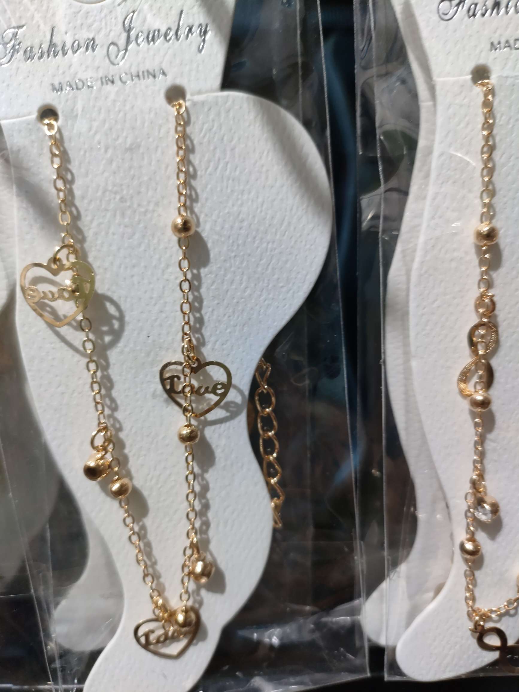 3片2钻圆叶子脚链详情图14