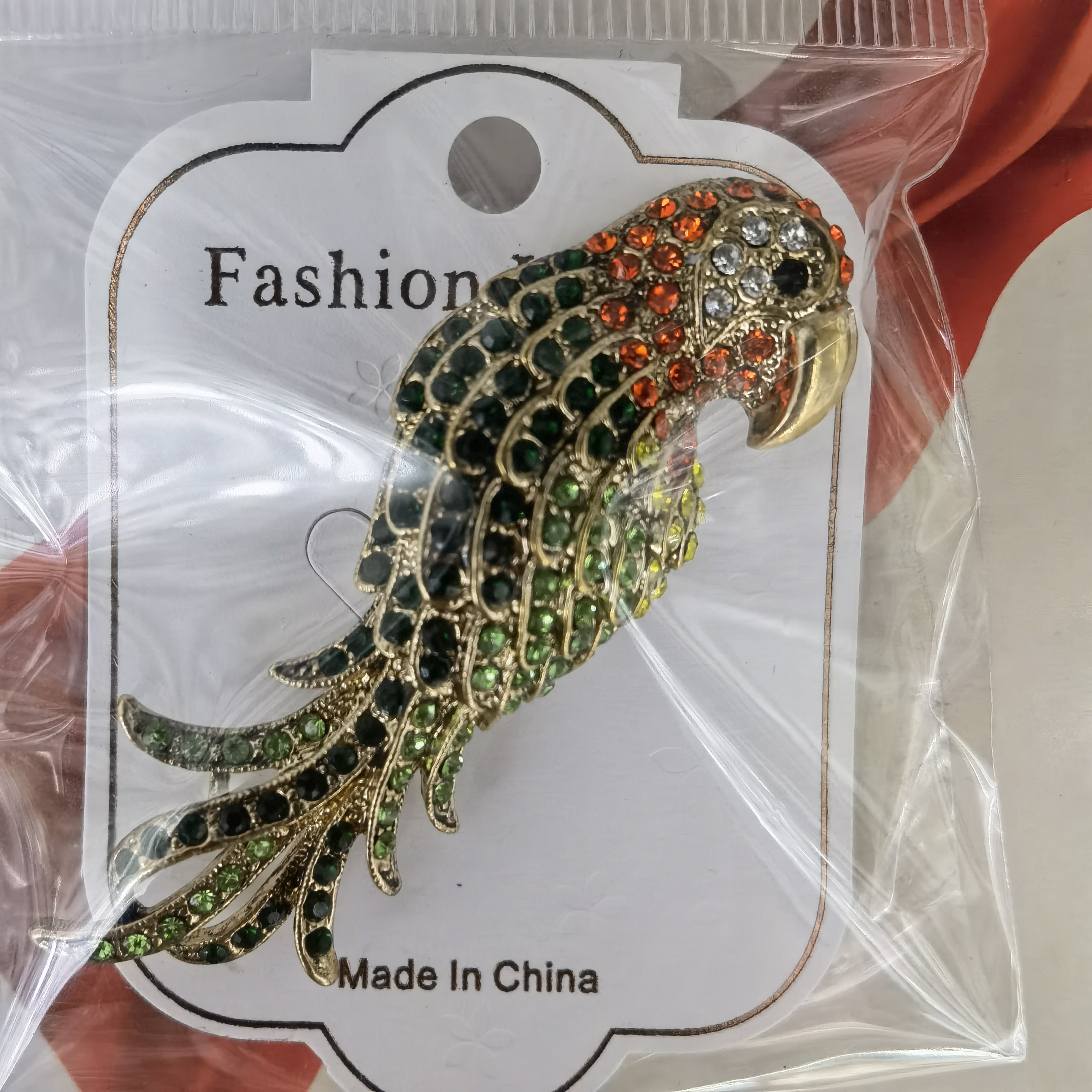 Fashion color diamond parrot brooch