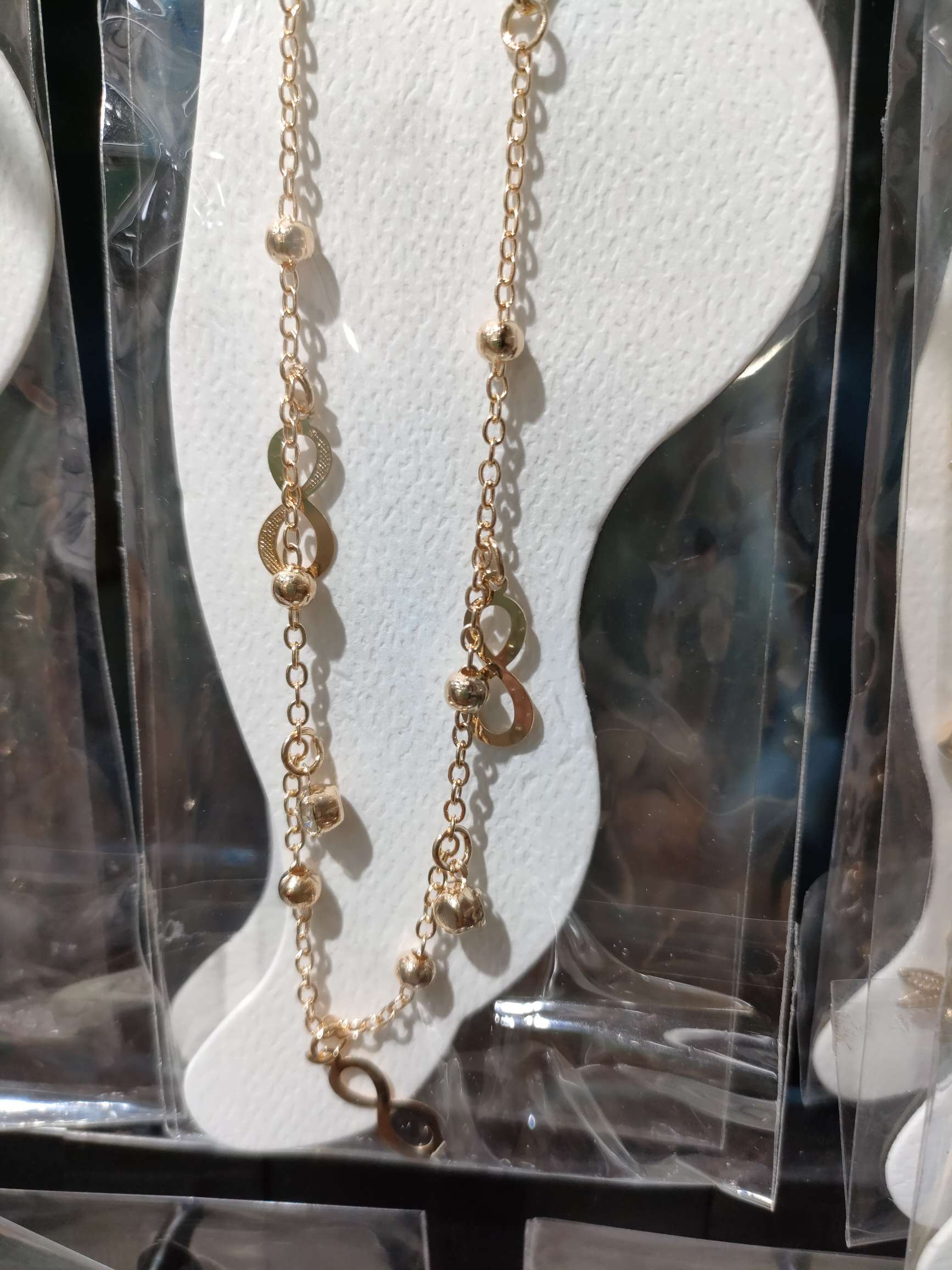 3片2钻圆叶子脚链详情图12