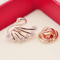 Cygnet Mini delicate anti-slip collar Brooch Collar Pin Buckle Women's high-end men's decorative accessories corsage pin