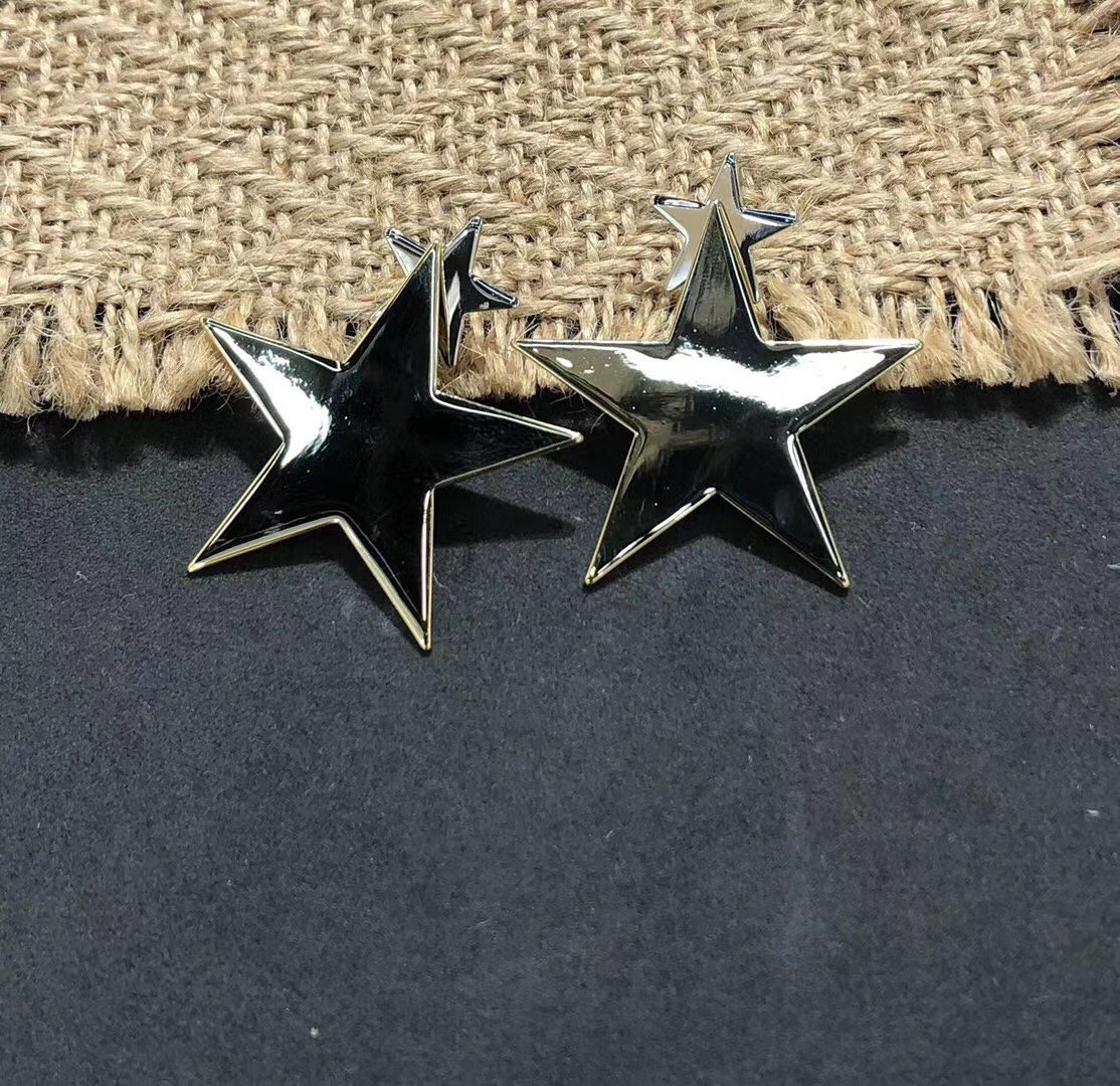 Five-pointed star silver ear rings 2021 New trendy earrings with a high-end feel, summer pure silver stud earrings for women, light luxury and niche Specification image