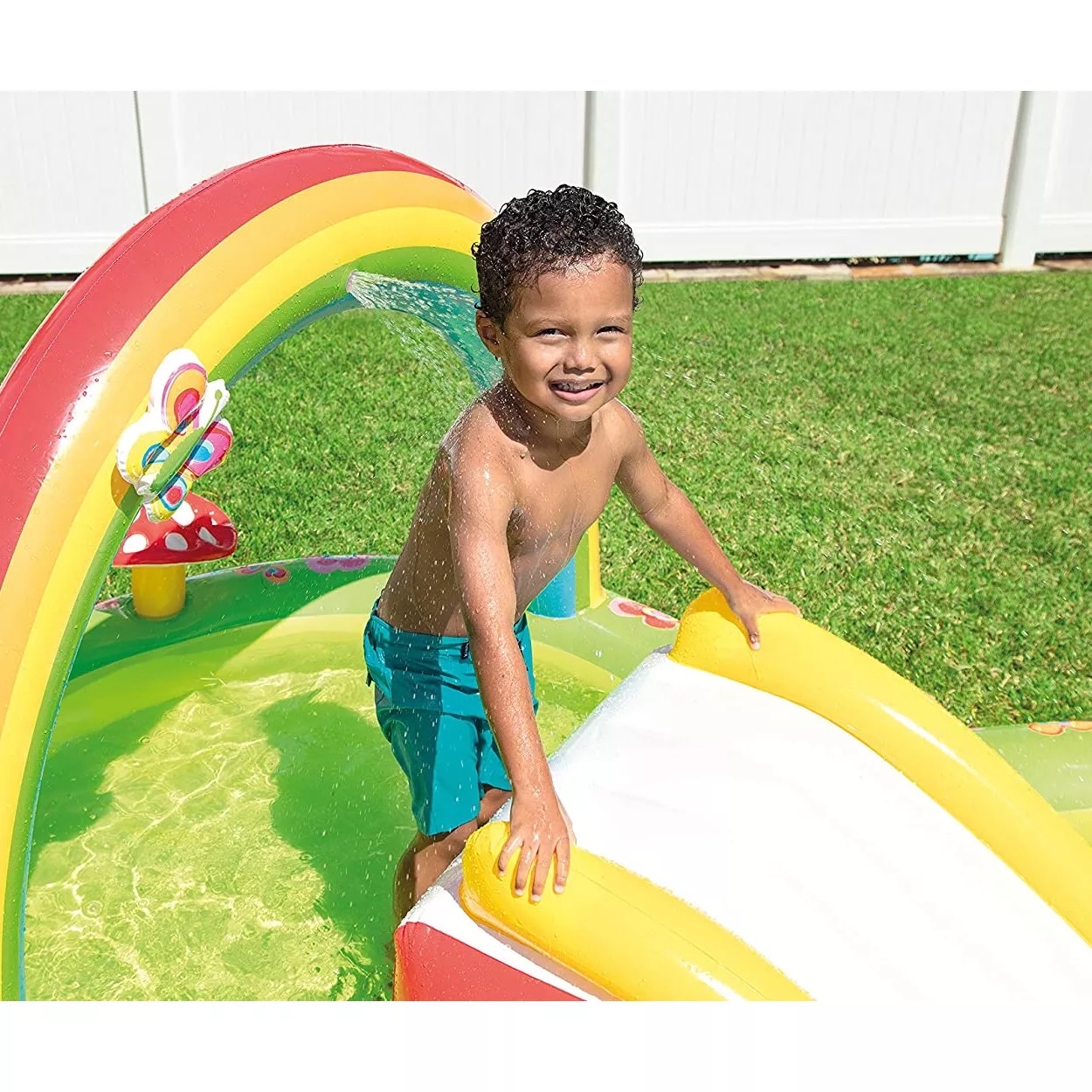 INTEX 57154 8-character Rainbow Cover Garden Pool Inflatable Entertainment Children's Swimming Pool Bath Specification image