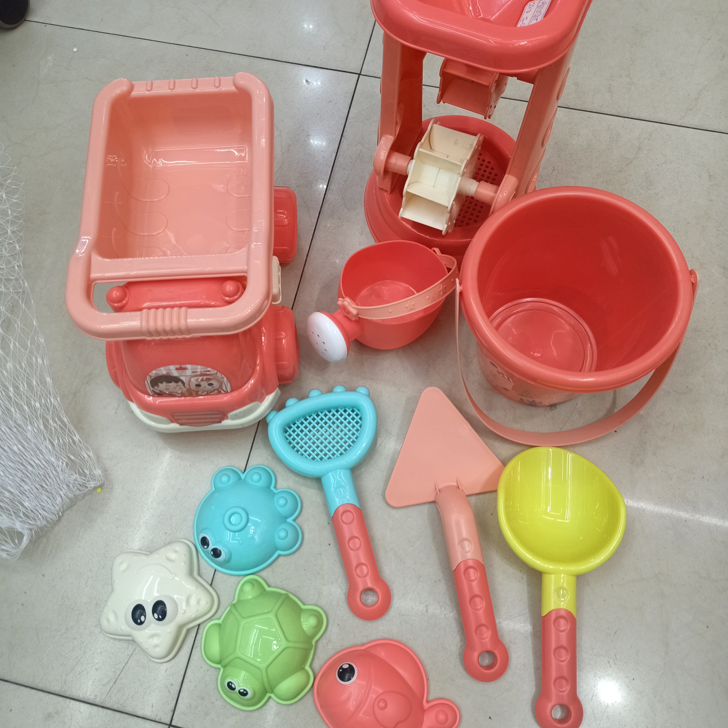 206-5沙滩玩具，11件套组合颜色混装儿童沙滩桶