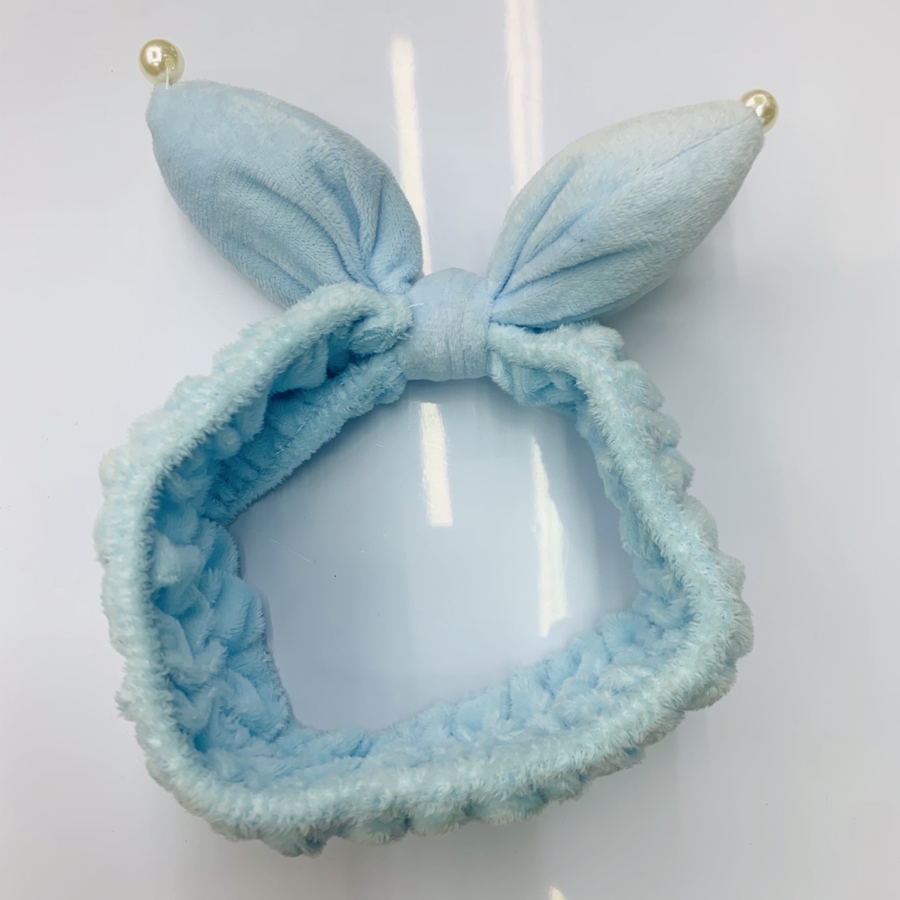 宇涵饰品兔耳朵珍珠款雪牙色网红洗脸敷面膜束发带