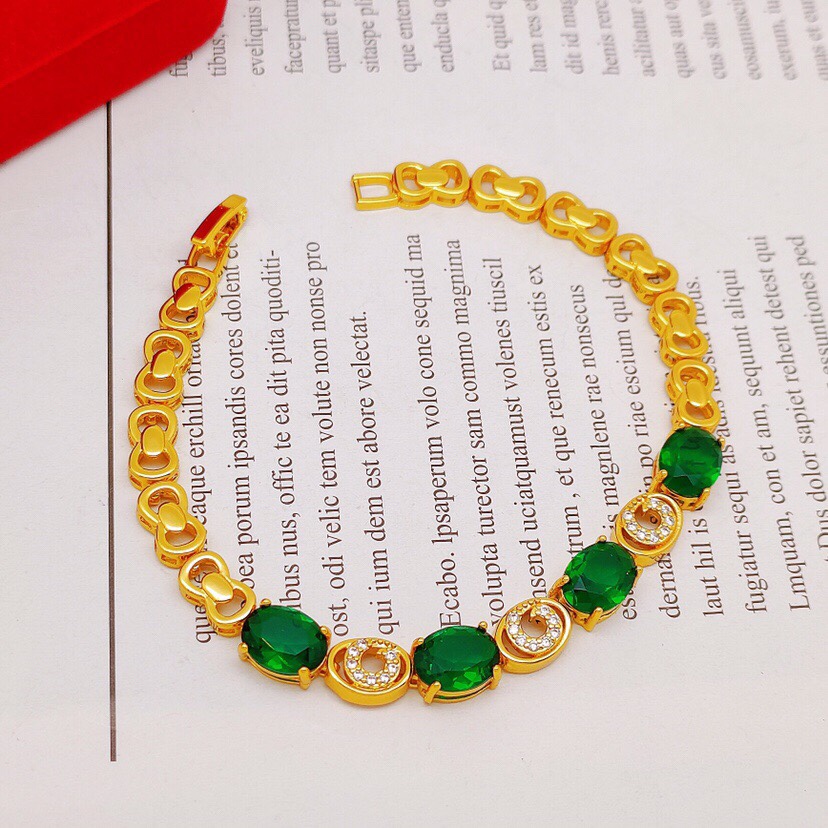 Grandma green oval zircon bracelet