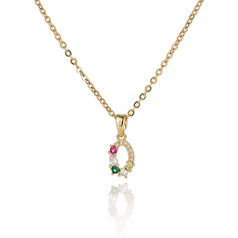 A popular zircon necklace for women from Dongdaemun, South Korea, gold-plated and non-fading, simple and versatile collarbone chain jade pendant 22