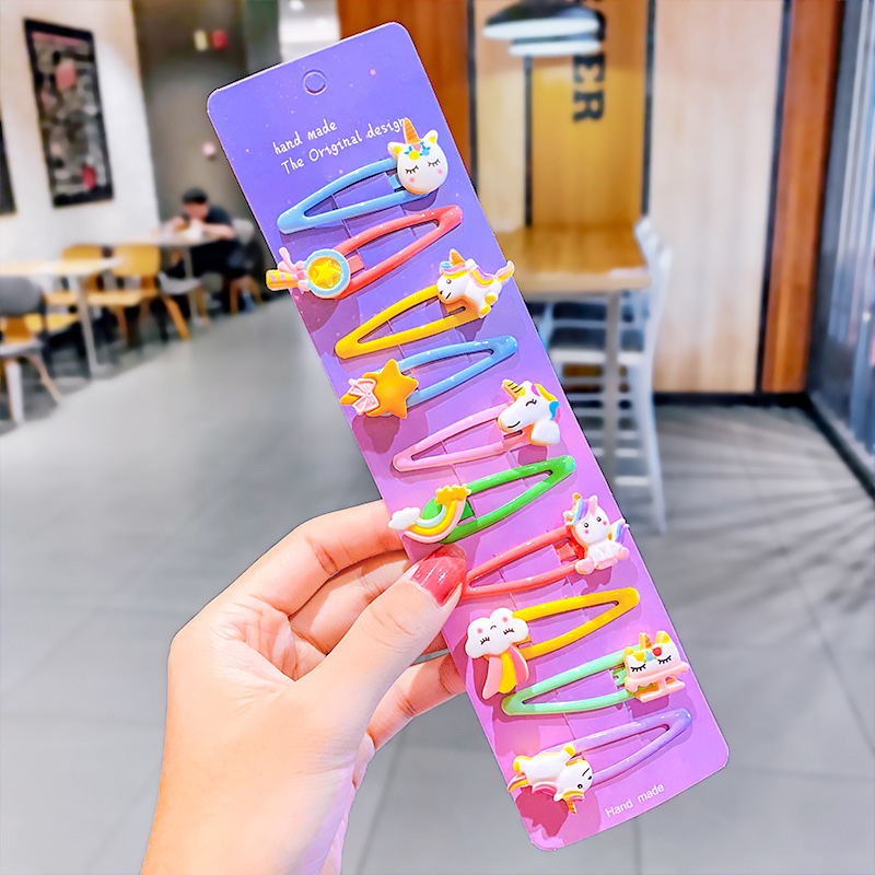 Children's hair clips, colorful hair clips, baby girl bb clips, princess hair accessories, little clips for girls, headwear cards, thick braids, wig hair clips, braided hair, dirty braids Application Scenario