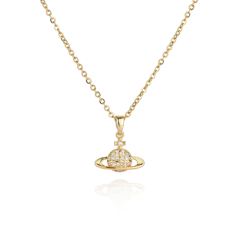 A popular zircon necklace for women from Dongdaemun, South Korea, gold-plated and non-fading, simple and versatile collarbone chain jade pendant, 16 detail image 3