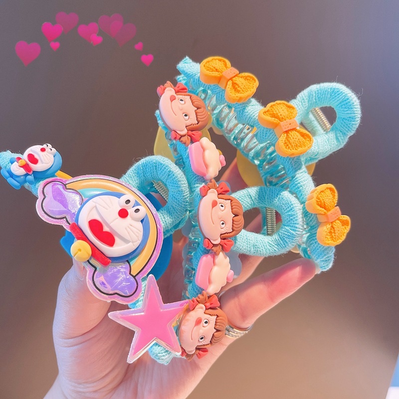 2021 Children's wig and hair clip New Cartoon children's hair clip set, cute little girl bangs clip, bow headpiece, side clip princess hair accessory detail image 14