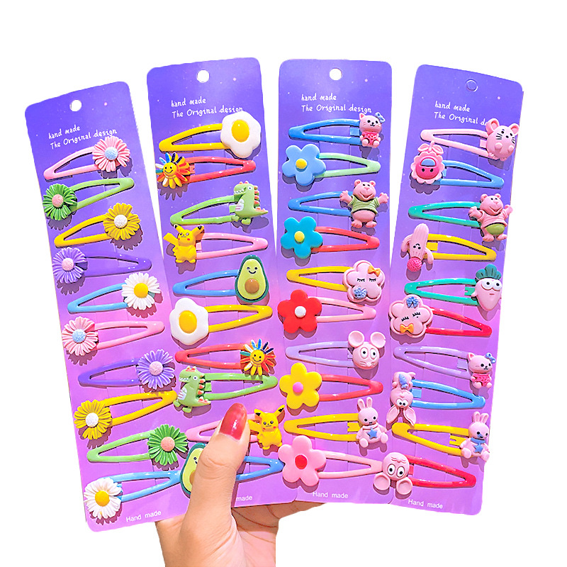 2021 Children's wig and hair clip New Cartoon children's hair clip set, cute little girl bangs clip, bow headpiece, side clip princess hair accessory detail image 10