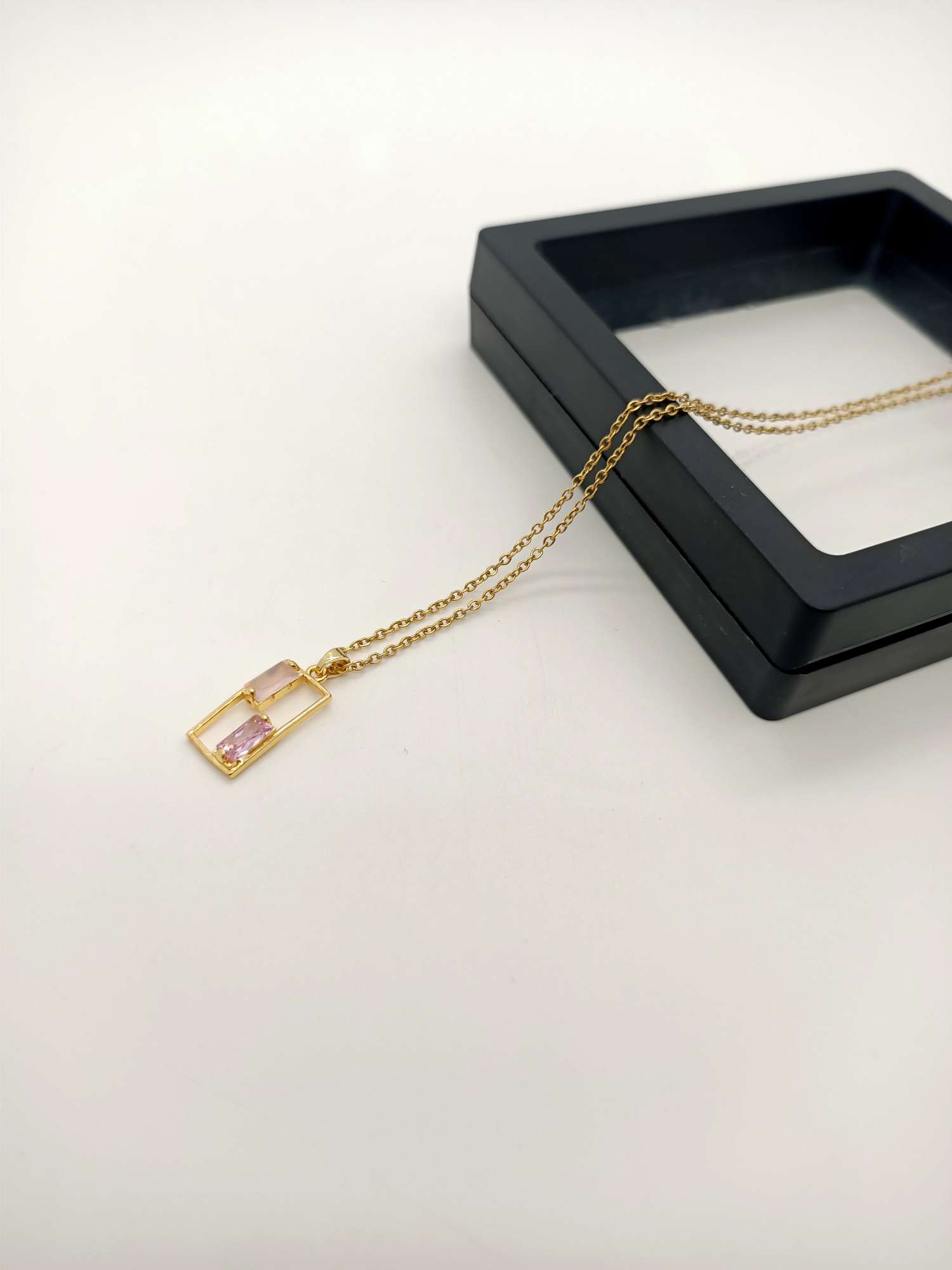 136欧美简约小众高级感K金色项链女ins潮轻奢冷淡风锁骨颈链详情图3