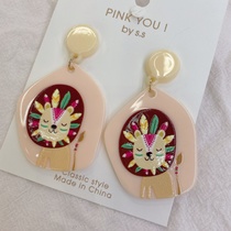 Girl Savage cartoon stud earrings Summer 2021 new fashion simple sweet cool earrings temperament magazine earrings