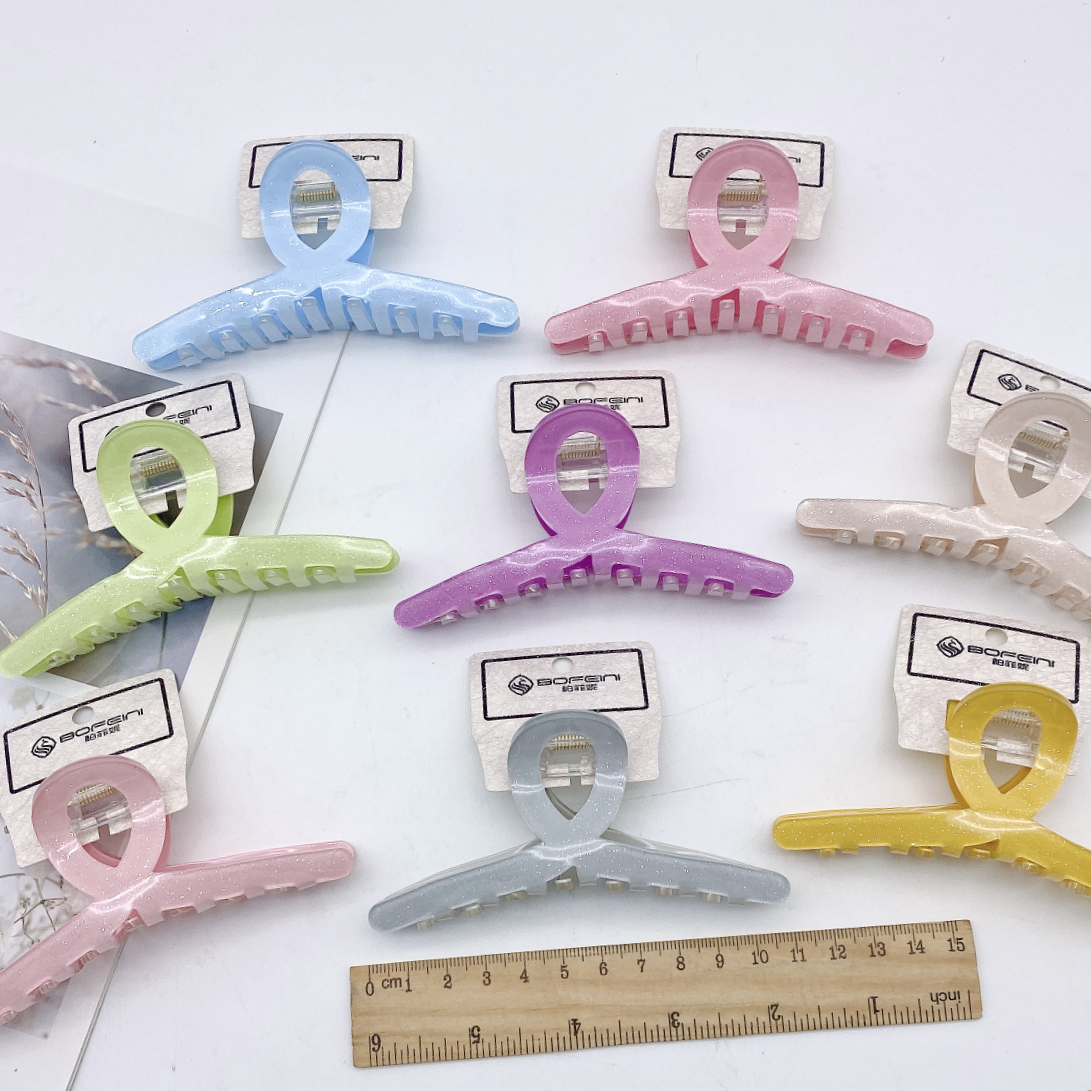 清新网红流行款亮粉版衣架款鲨鱼夹