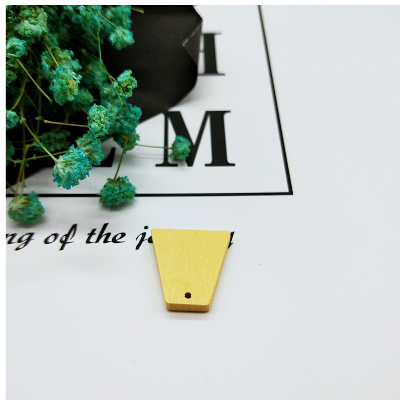 2cm multi-color trapezoidal wood chip diy jewelry, beaded accessories, wooden necklaces, beaded earrings, and earrings material wholesale detail image 5