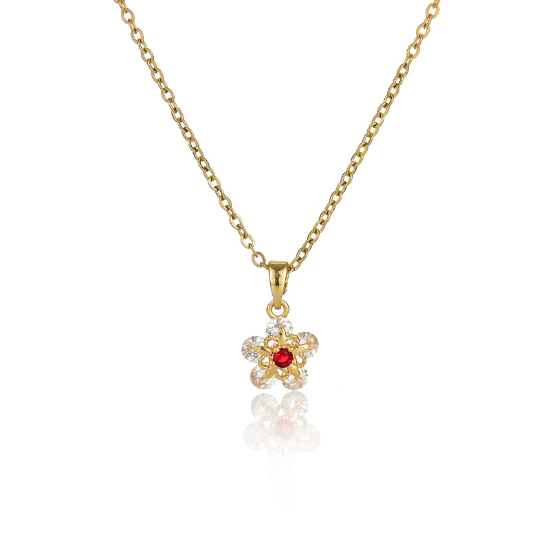 A popular zircon necklace for women from Dongdaemun, South Korea, gold-plated and non-fading, simple and versatile collarbone chain jade pendant 5 detail image 4
