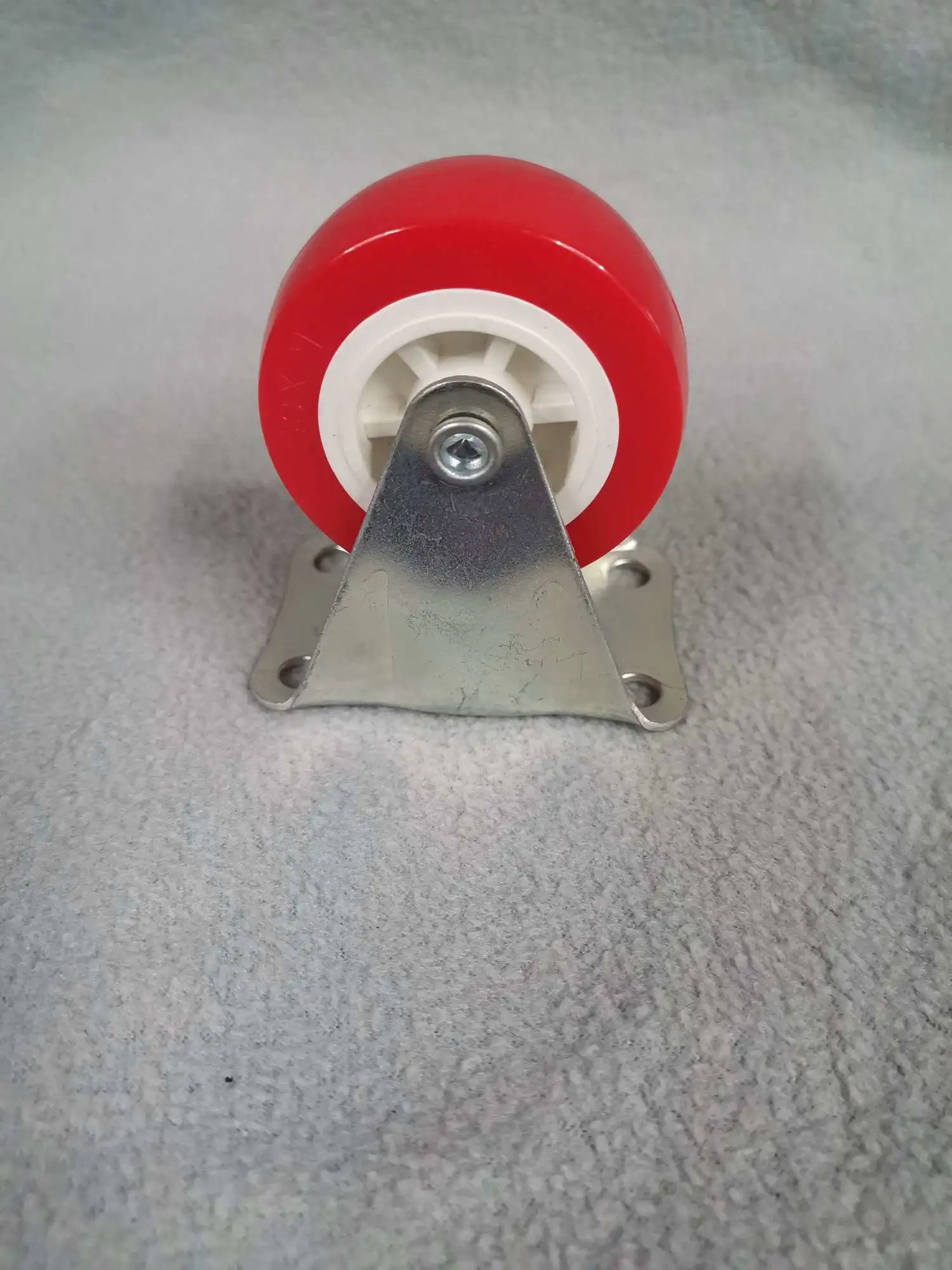 2-inch PVC white core red wheel oriented wheel light casters detail image 4