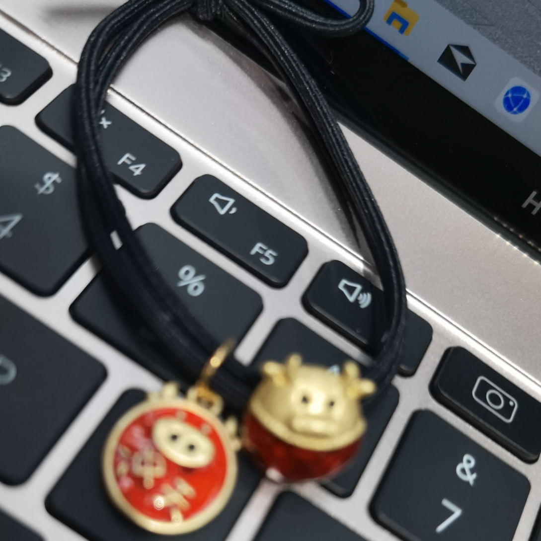 本命年牛年祈福发绳红色发饰头绳牛气冲天皮筋手链两用发圈203
