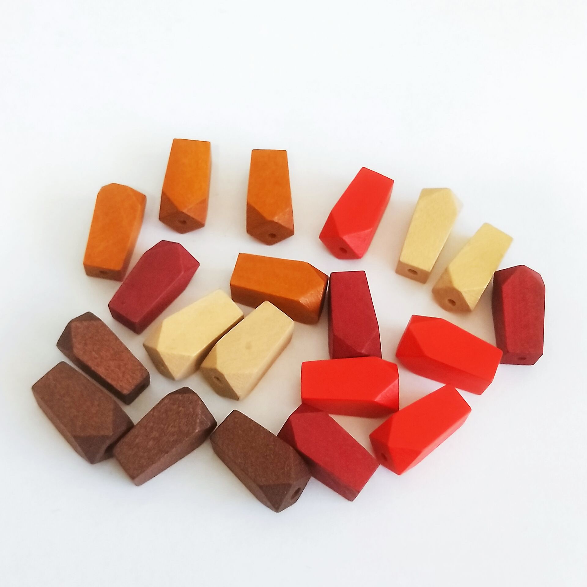 DIY earring materials: Small wooden quadrilateral pillars, homemade ethnic-style hair accessories, geometric shape earrings and accessories details Picture