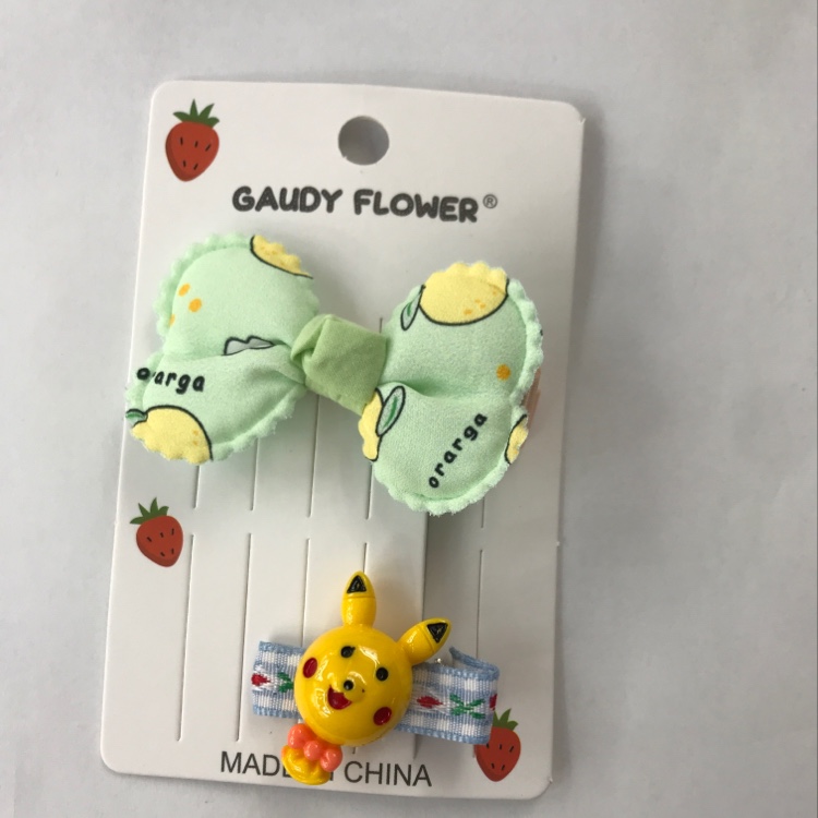 50 Green Bow Set Fabric English Printed Cartoon Duck Clip