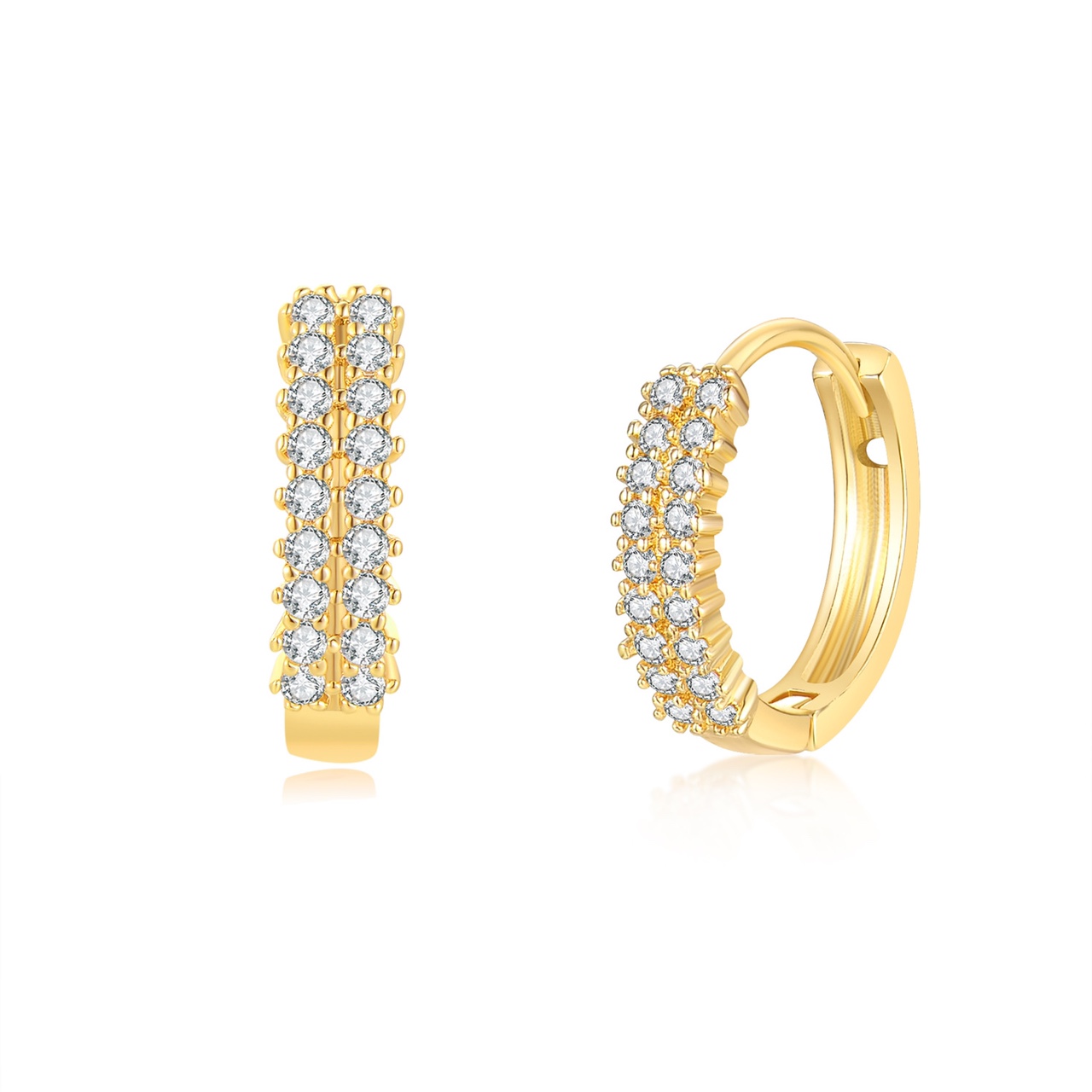 428 European and American French light luxury s925 silver ins heavy geometric Metal style round bead ear loops Silver ear rings for women