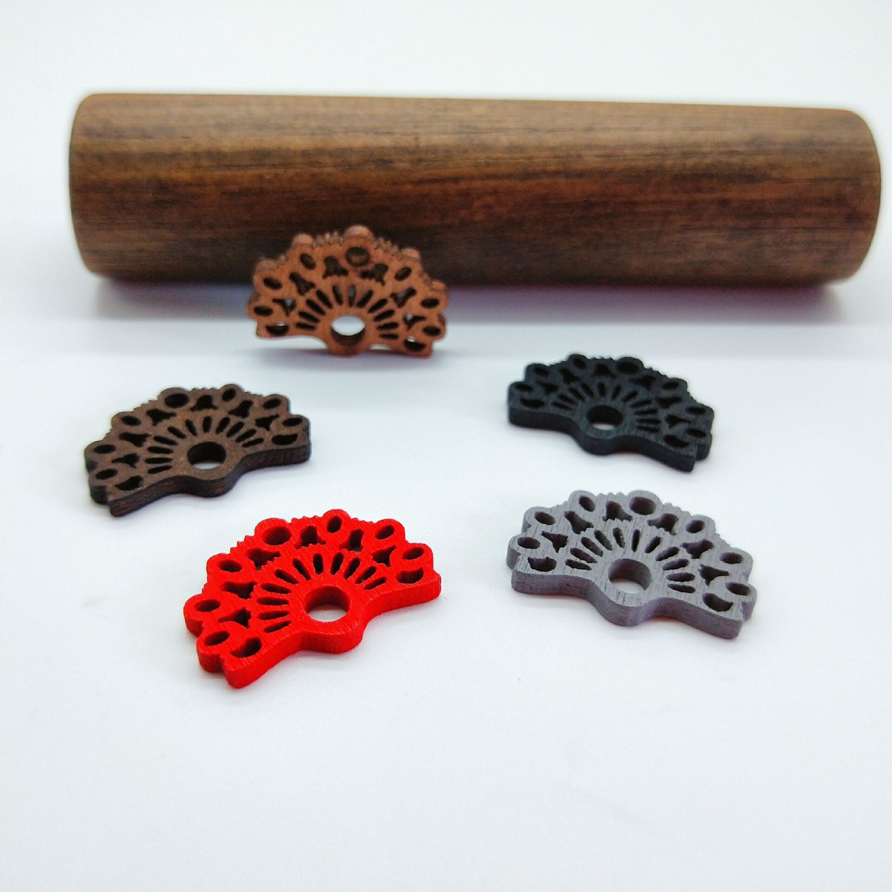 DIY wooden retro Japanese-style hollowed-out small fans, accessories, self-made earrings, earrings and pendants, materials