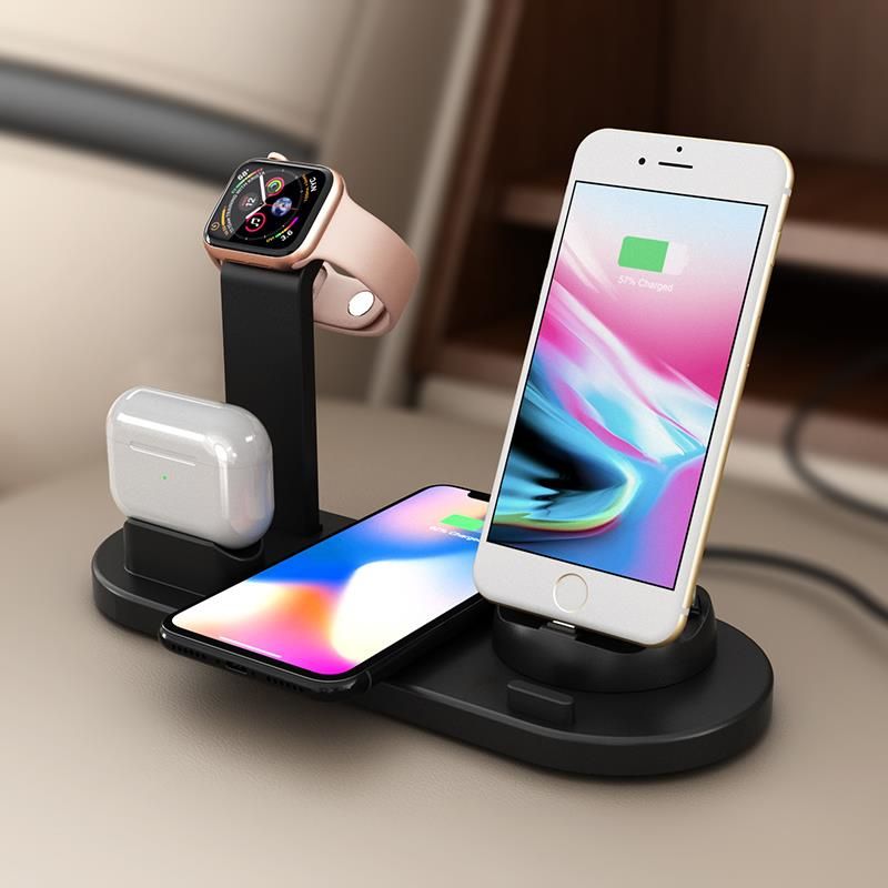 The new third-generation 6 in 1 multi-function mobile phone wireless charging stand mobile phone watch earphone charger