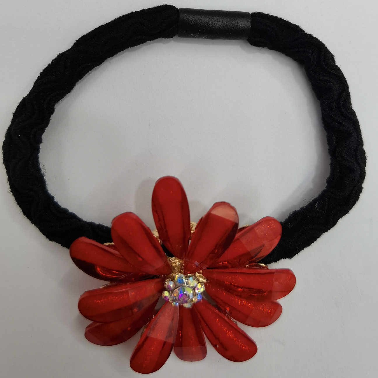 Net red sun flower hand woven rubber band