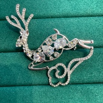 South Korea luxury atmosphere micro diamond brooch deer woman corsage high-grade all-matching temperament