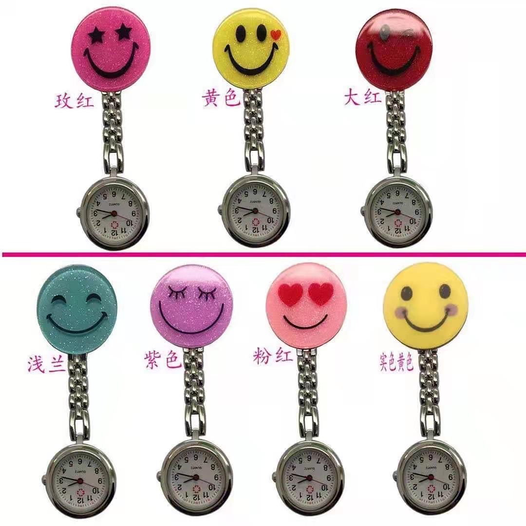 厂家直销女款创意时尚可爱桃心爱心笑脸护士挂表可印LOGO石英胸表 .款式齐全详情图7