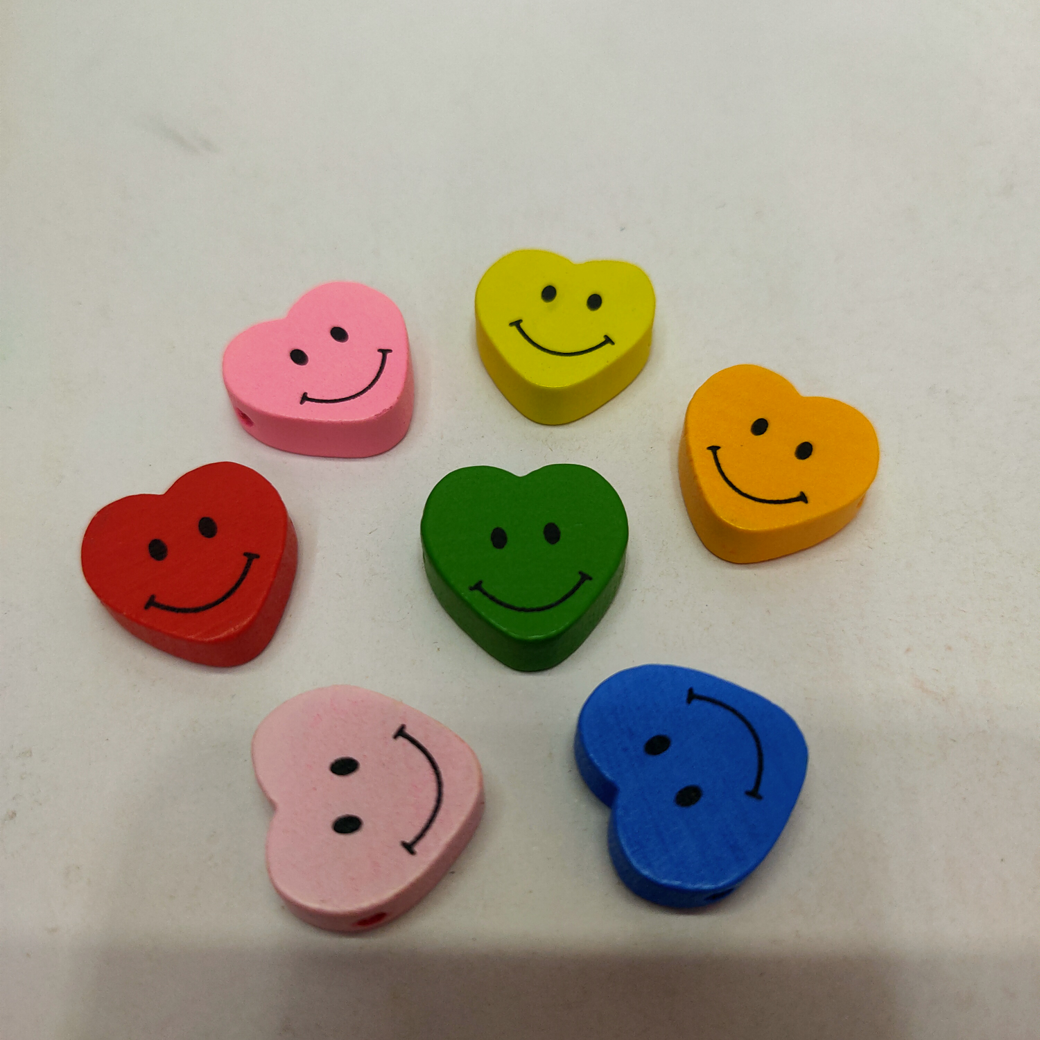 Wooden accessories happy face color mix